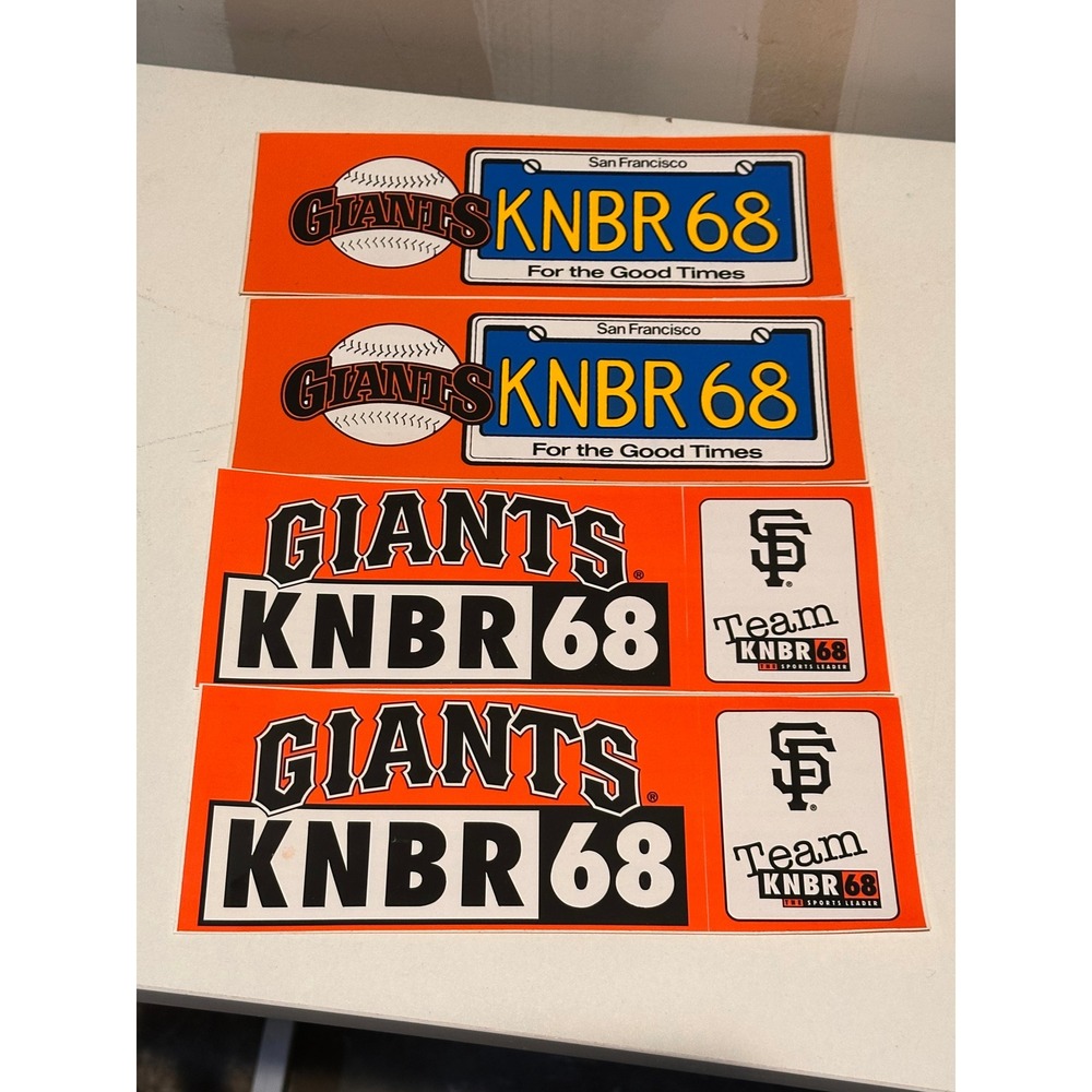 4 Vintage San Francisco Giants KNBR 68 Bumper Stickers SF Baseball Radio Lot